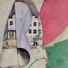 Marc Chagall  cubist Landscape  1964 Print Signed In The Print