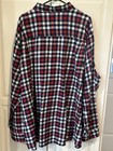 Foundry Men s Red  White  And Blue Plaid Cotton Flannel Shirt Size 4xl
