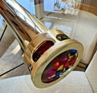 Vintage Brass Kaleidoscope     9    Long  1 5 Lbs  Multicolored Hearts   Flowers