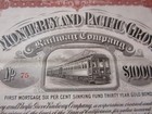 1907 - Monterey And Pacific Grove Railway - Railroad Bond Certificate - Ca 