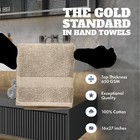 Hand Towels Cotton  - Soft   Absorbent - 16x27 Inch - 12 Pack - Taupe Wealuxe