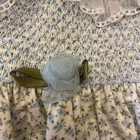 Vintage B t  Kids Smocked Dress Blue Roses White Lace Embroidered Collar 2t