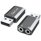2pcs Usb 3 5mm Audio Adapter Stereo Sound Card Headphone Mic Jack Pc Ps5 New Usa