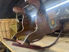 Antique Handmade And Painted Wooden Children   s Horse Rocker