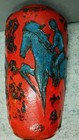Mid Century Scheurich Blaue Reiter Vase Form 517-38 Xlnt Cond 14 5x8 Inches