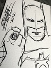 Batman Green Lantern Ring Original Comic Art Sketch Card  Signed By George Perez