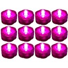 Led Tea Light Submersible Waterproof Battery   Wedding Decoration   Pink 12 Pack