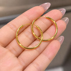 14k Solid Yellow Gold Classic Hoop Earrings For Women Fine Jewelry