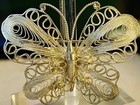 Vintage Sterling Silver Filigree Butterfly Brooch Pin Cannetille Wrought