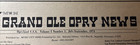 Grand Ole Opry News   Jul sept 1974   Vol  1 No  1   Opry Moves To New House