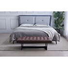 48   Button-tufted Upholstered Bench With Metal Legs And Footrest  Brown