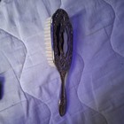 Vintage 1950s Handheld Victorian Style Silver Plated Floral Vanity Hair Brush