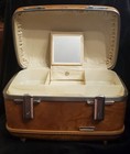 Tan American Tourister Tiara  Cosmetic Travel Train Case W  Mirror Luggage Mcm
