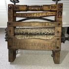 G20  Antique 1890 s Wooden Horse Shoe Brand Clothes Wringer W hand Crank   150