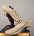 Antique Edwardian White Buttersoft Suede High Heel Shoes