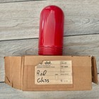 Vtg Red Dot Industrial Light Fixture Explosion Proof Red Yellow Glass   Cage Nos