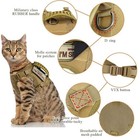 Tactical Cat Small Dog Harness With Leash   9 Patches - Adjustable Training Vest