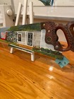 Vintage Saw Hand Painted Farm Cabin Folk Art Signed Laundry Cat Farmhouse  Decor
