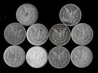 Ten  10  Morgan Silver Dollars  1878-1900  90  Silver Lot E77-1