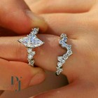 Marquise Cut 2 40 Ct Moissanite Bridal Set Engagement Ring 14k Solid White Gold