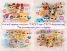 Random 5pc Pet Shop Lps Toy Cute Figure Cats And Dogs With 7pc Accessories Rare