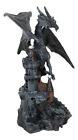 Gargantuan Stone Dragon Guarding Medieval Castle On Mountain Steppes Figurine