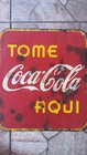 Rare Early Coca Cola Porcelain Sign Double Side 5 Cents Spanish 19x17 Inches