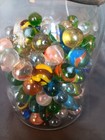 Vintage Canning  Canister Glass Jar  Multiple Vintage Antique Marbles