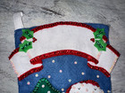 Finished Bucilla Felt Sequin Christmas Stocking Kit Santa Sack Of Toys Baby Deer
