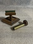 Vintage Sheryl Koch 3  Kaleidoscope Brass W wood Stand - Signed - 1990   s