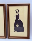 Vintage Victorian Silhouette Portrait Pair Man Woman Framed Wall Art