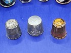 Lot Of 15 Vintage Pewter   Metal Thimbles Collectible Souvenir States Travel Usa