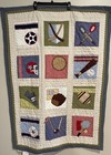 Pottery Barn Kids Patchwork Boys Sports Crib Quilt Football Baseball Basketball
