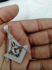Men s 2 2ct Round Cut Moissanite Masonic Emblem Pendant Real 925 Sterling Silver
