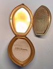 Vintage Compact Double Vanity Elgin American Make-up Holder Brass Enamel Rare 