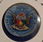 Colorized Battleship Bismarck   I Shilling   Republic Of  Zimbabwe    23mm