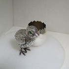 Rare Antique 800 Silver Bird Chick Sculpture Toothpick Holder