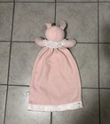 Dakin Baby Pink Bunny Rabbit Lovey Security Blanket Satin Trim Heart Plush Vtg