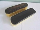 Antique Ebony Clothes Brushes Victorian Dressing Table Dresser Black Treen D X 2
