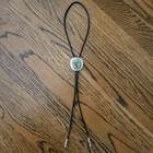 Vintage Navajo Sterling Silver Royston Turquoise Bolo Tie 1 5  Signed Sam Piaso