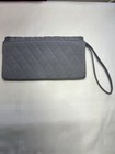 Vera Bradley Gray Trimmed Wristlet Wallet With Rose   Black Interior