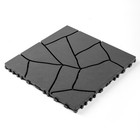 New Stone Texture 12  Patio Deck Tiles  Diy Patio Floor Tile  44pcs Dark Gray