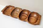 Vtg Monkey Pod Wood Bowl Dish Platter 20  Snacks Genuine Handmade Leilani Hawaii
