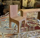 Vintage Wood Miniature Dollhouse Table And Chairs