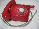Vintage Itt Red Desktop Rotary Dial Corded Telephone Phone Model 500   Works   
