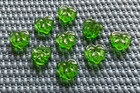 9 Matching Antique Vtg Green Glass Leaf Leaves Buttons Beads - 1 2    - Old Lot