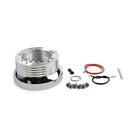 14  Billet Steering Wheel   Adapter For Chevy 69-94 - Black Wrap And Horn Button