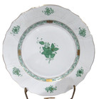 Herend Hungary Chinese Bouquet Green Hand Painted Dinner Plate