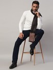 Men s 100  Cashmere Thick Checks Soft Warm Wool Scarf Made In India Brown Scarf