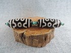 Pair 7 Eyes Tibetan Old Agate Dzi Bead Amulet Pendant Bracele Tibet Gzi Beads D